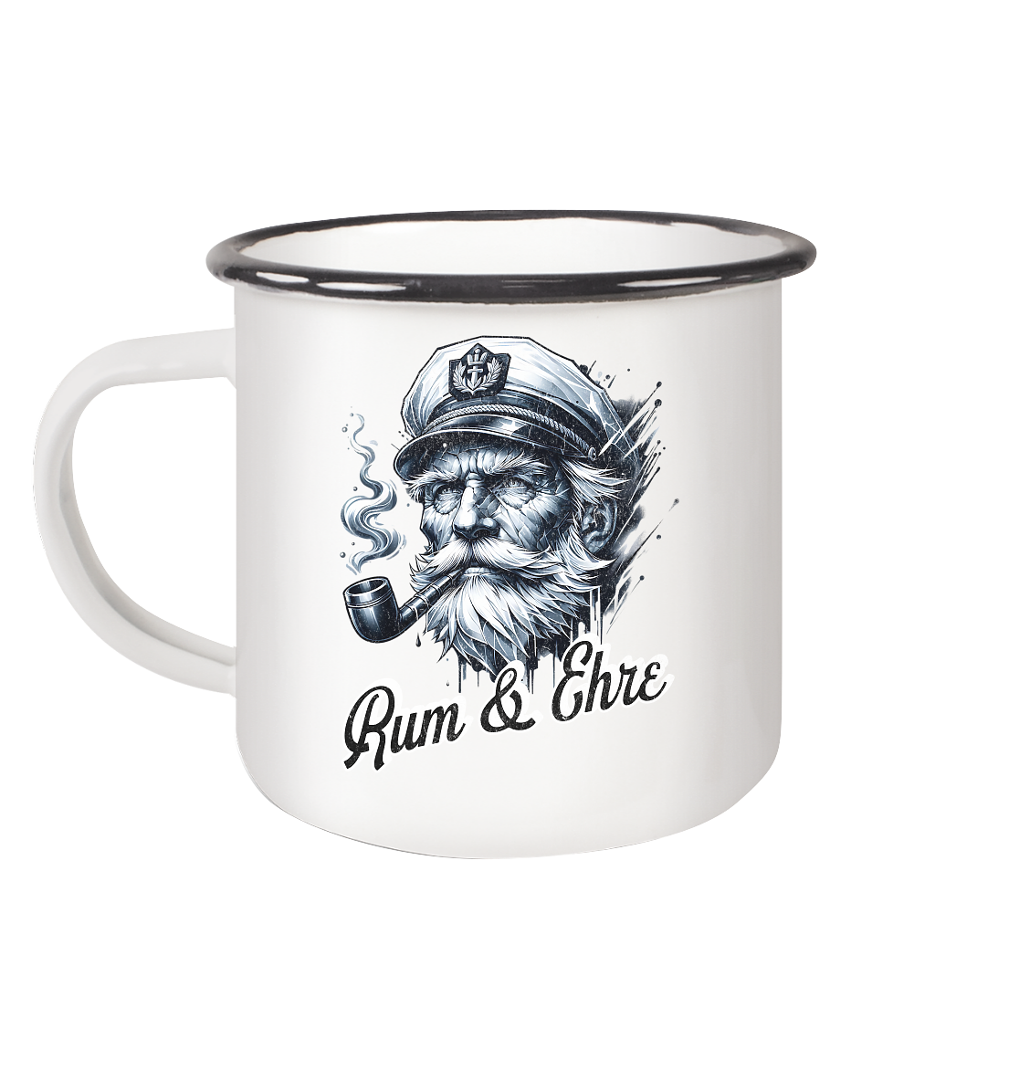 Rum und Ehre Kapitän - Emaille Becher
