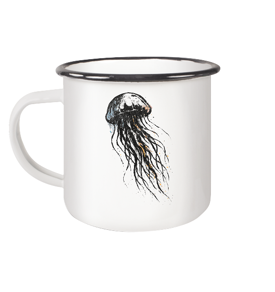 Street Art Qualle - Emaille Becher