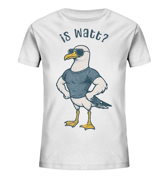 Is Watt Starke Möwe mit lustigem Spruch - Kinder Bio Shirt