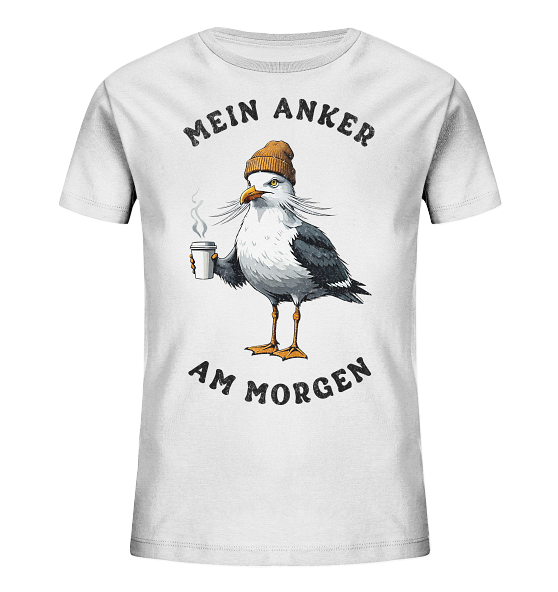 Mein Anker am Morgen Kaffee Möwe - Kinder Bio Shirt