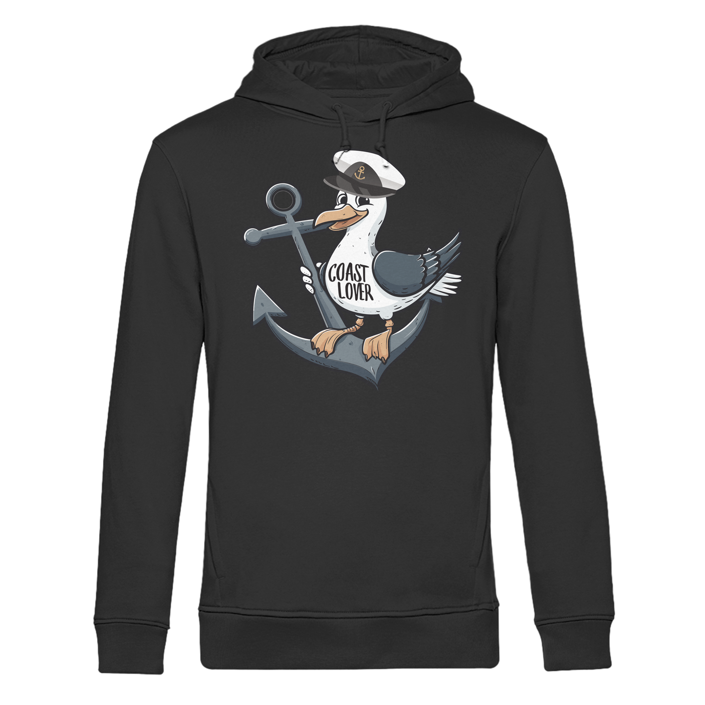 Coast Lover Möwe Kapitän - Herren Bio Hoodie