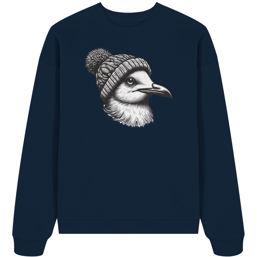 Coole Möwe mit Pudelmütze - Unisex Bio Pullover