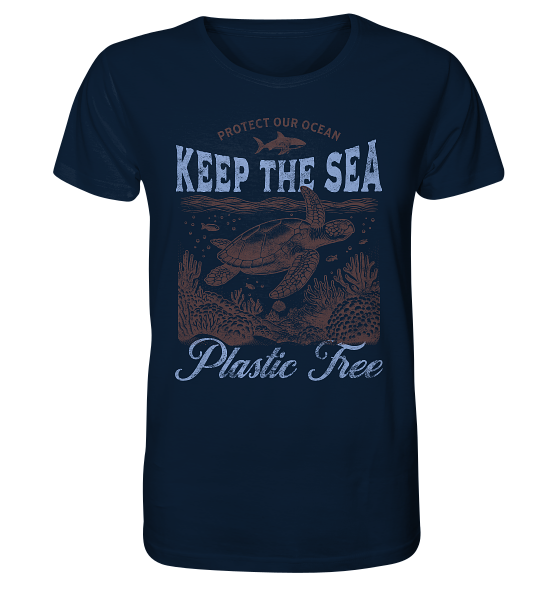 Keep the Sea Plastic Free Umweltschutz Spruch - Herren Premium Bio Shirt