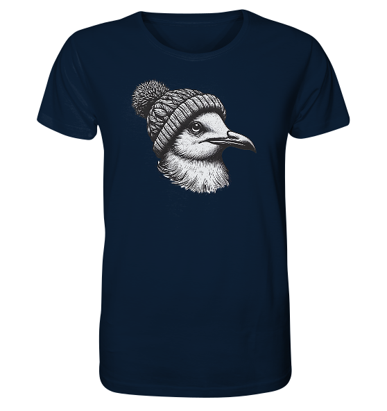 Coole Möwe mit Pudelmütze - Herren Premium Bio Shirt