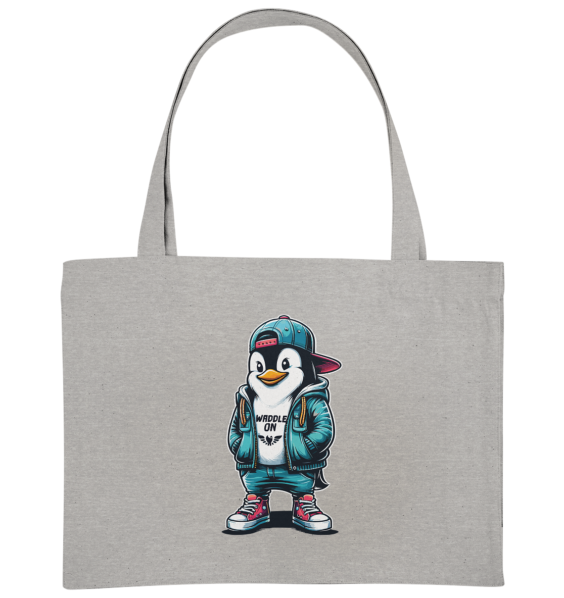 Hipster Pinguin Waddle On - Bio Einkaufstasche