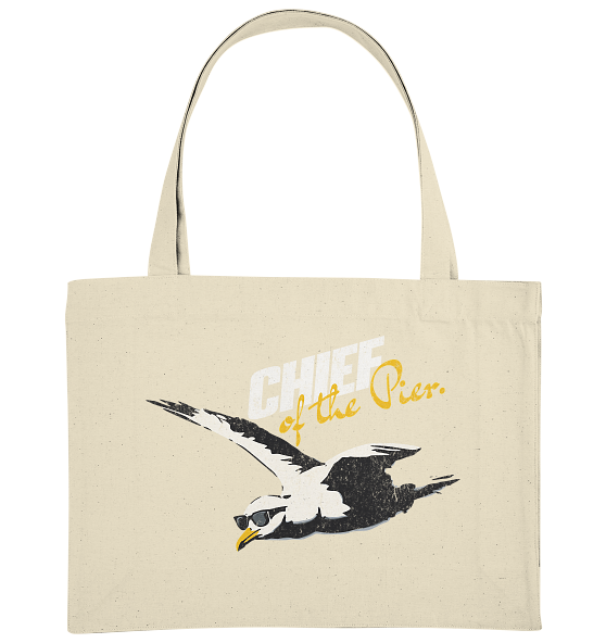 Chief of the Pier Chef Möwe mit Sonnenbrille - Bio Einkaufstasche