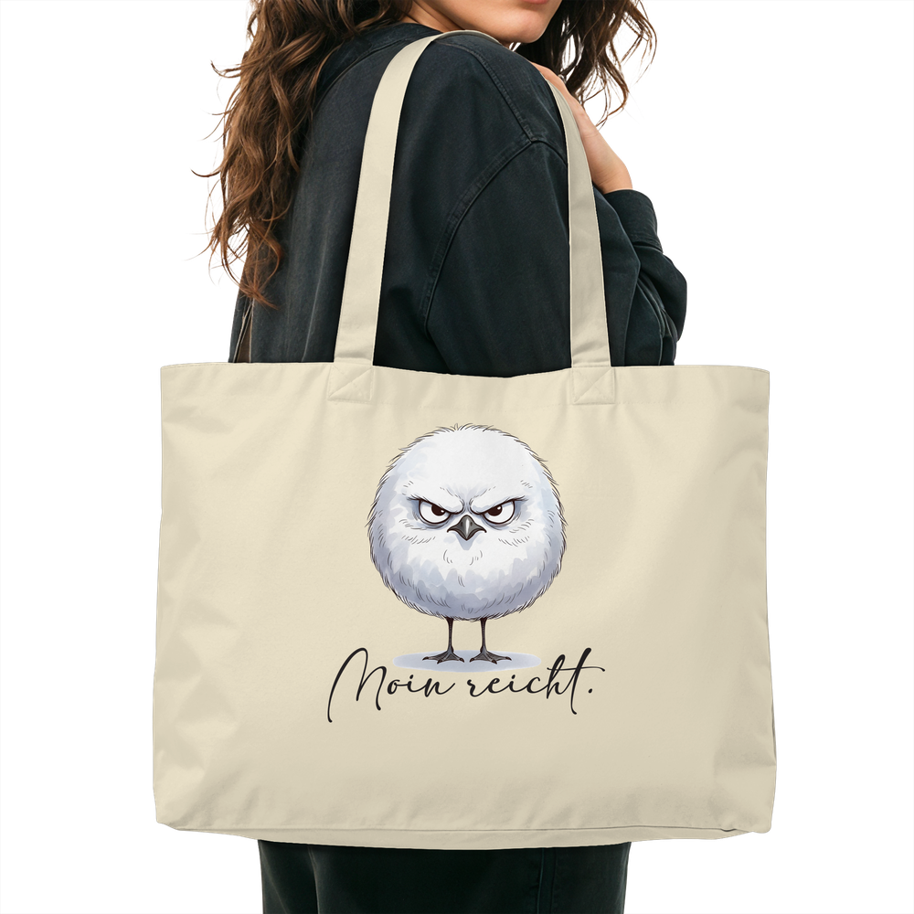 Moin reicht - Grimmige runde Möwe - Organic Shopping-Bag