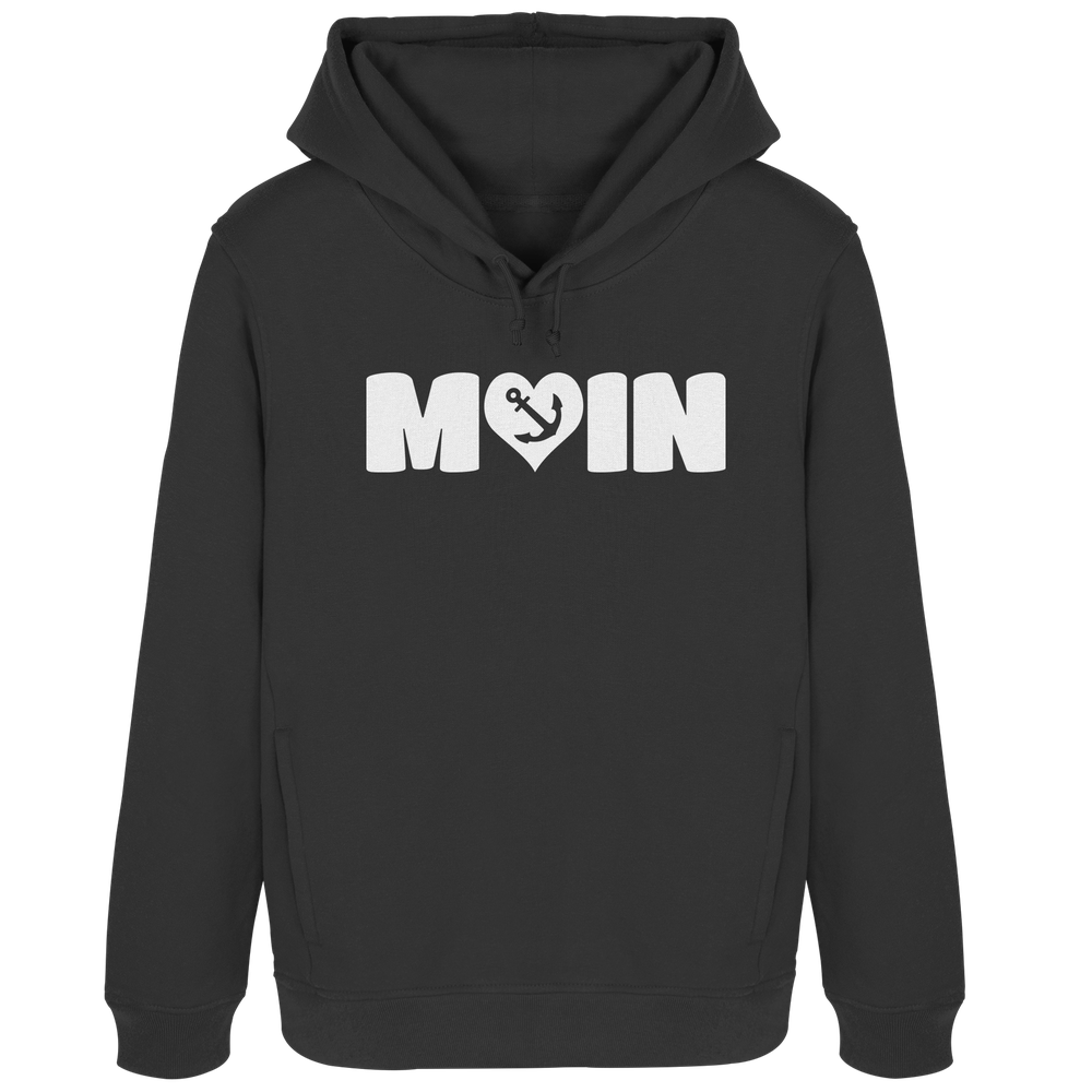Moin Spruch mit Herz Anker - Damen Bio Hoodie