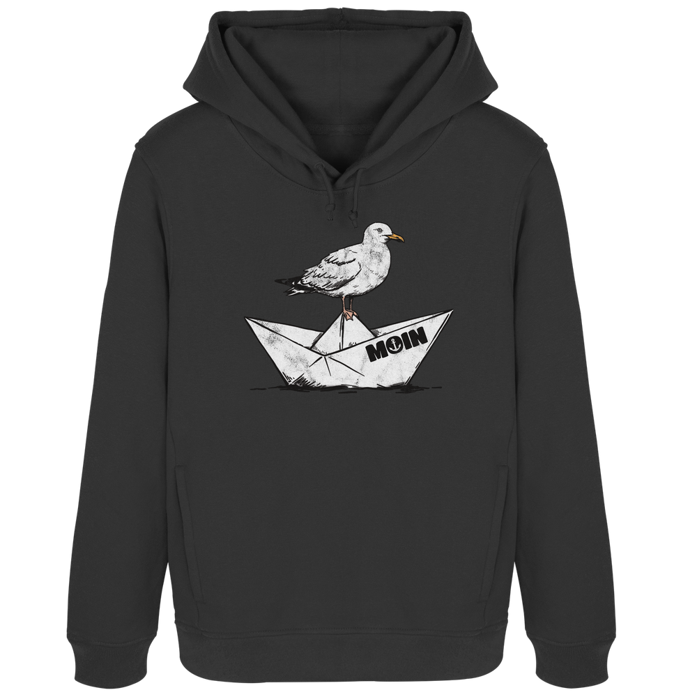 Papierschiff Möwe Moin - Damen Bio Hoodie