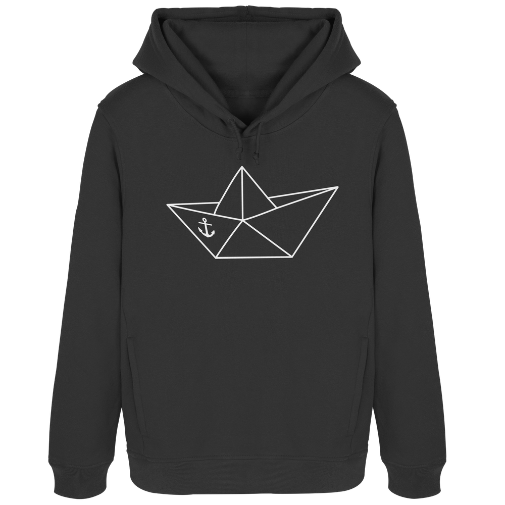Papierschiff Papierboot Origami - Damen Bio Hoodie