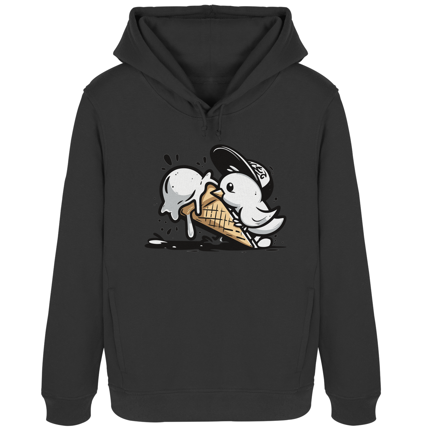 Möwe Küken mit Eis Street Art - Damen Bio Hoodie