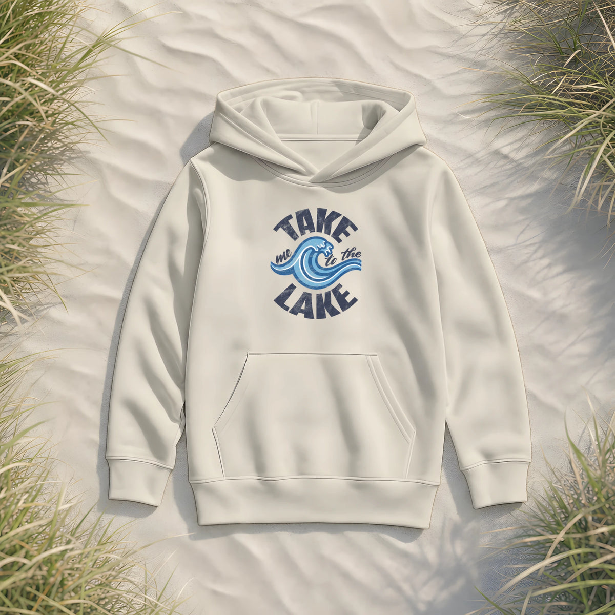 Take me to the Lake - Kinder Bio Hoodie - Natural Raw - Küstenmode von Kiebitzdelle