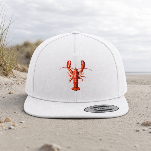 Roter Hummer - Premium Snapback Cap - White / Green - Küstenmode von Kiebitzdelle