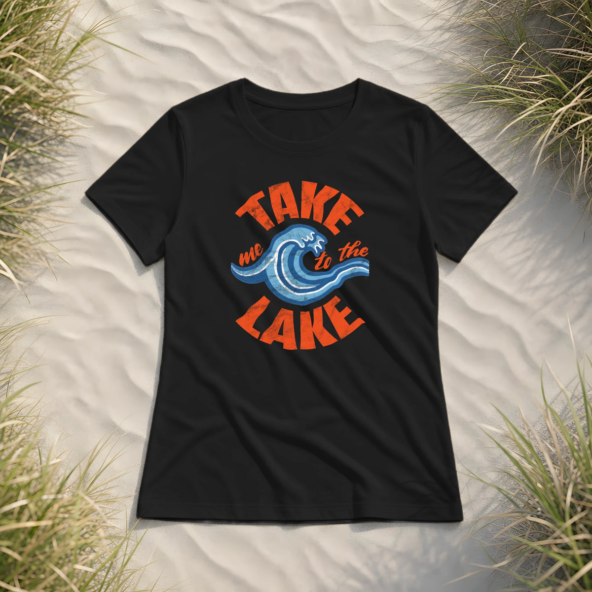 Take me to the Lake - Damen Premium Bio Shirt - Black - Küstenmode von Kiebitzdelle