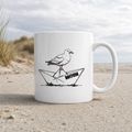 Papierschiff Möwe Moin - Tasse glänzend - White glossy - Küstenmode von Kiebitzdelle