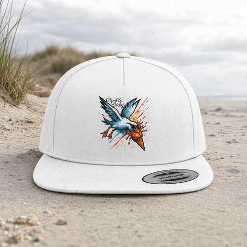 Eis Eis Baby Eisdieb Möwe - Premium Snapback Cap - White / Green - Küstenmode von Kiebitzdelle