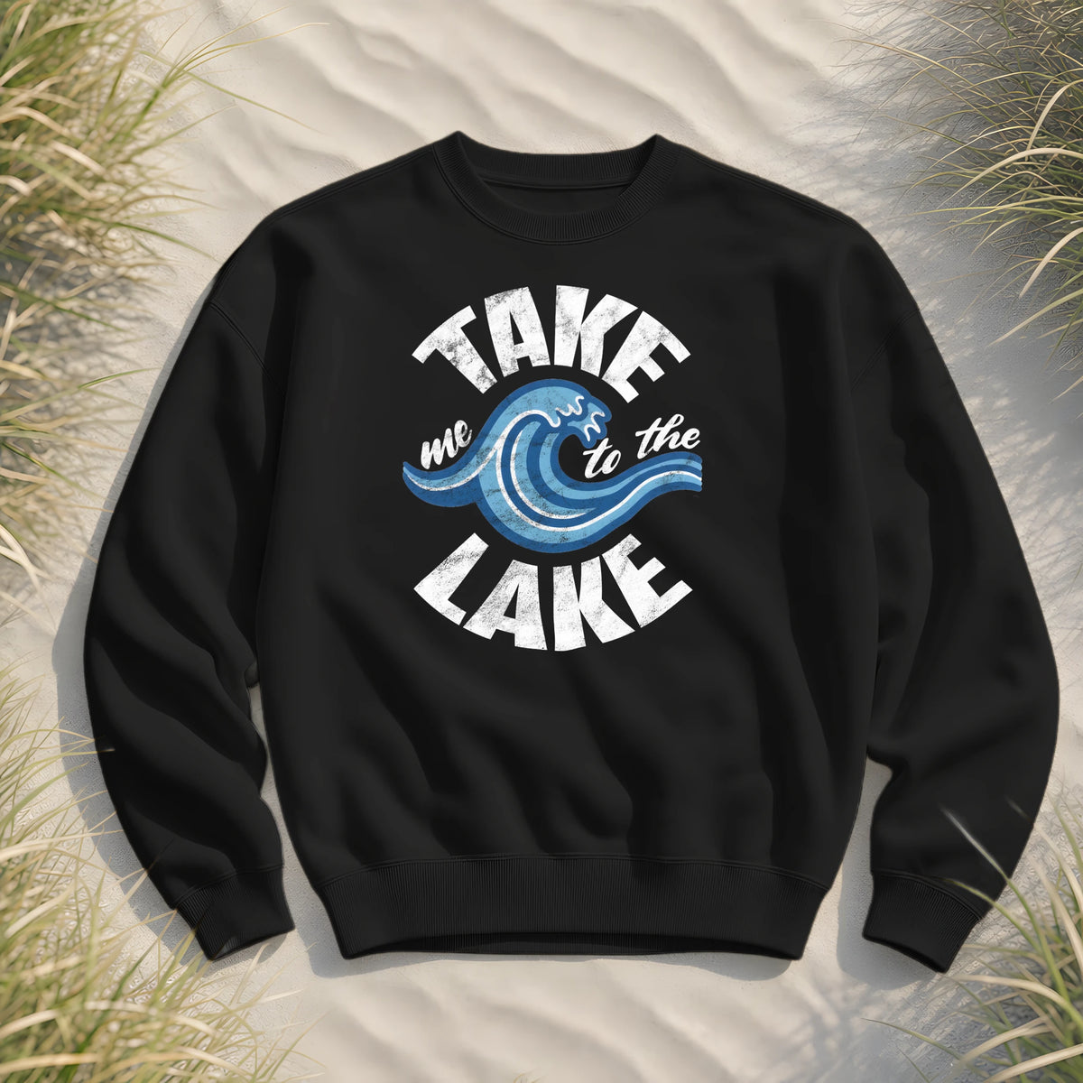 Take me to the Lake - Unisex Bio Pullover - Black - Küstenmode von Kiebitzdelle