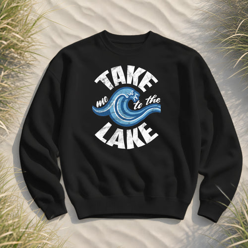 Take me to the Lake - Unisex Bio Pullover - Black - Küstenmode von Kiebitzdelle