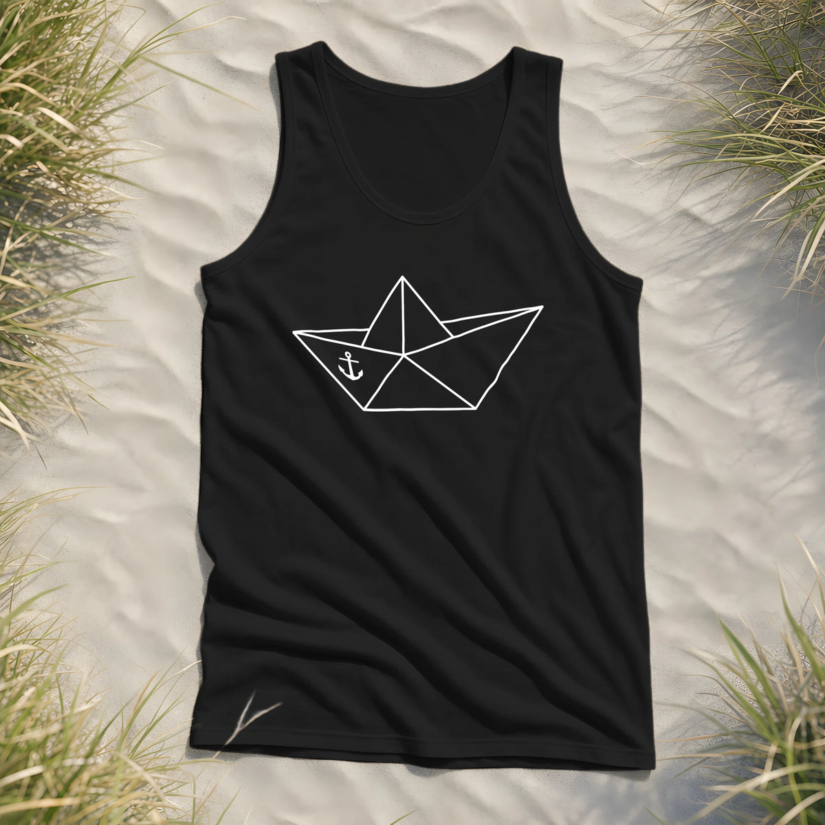 Papierschiff Papierboot Origami - Herren Tank-Top - Black - Küstenmode von Kiebitzdelle