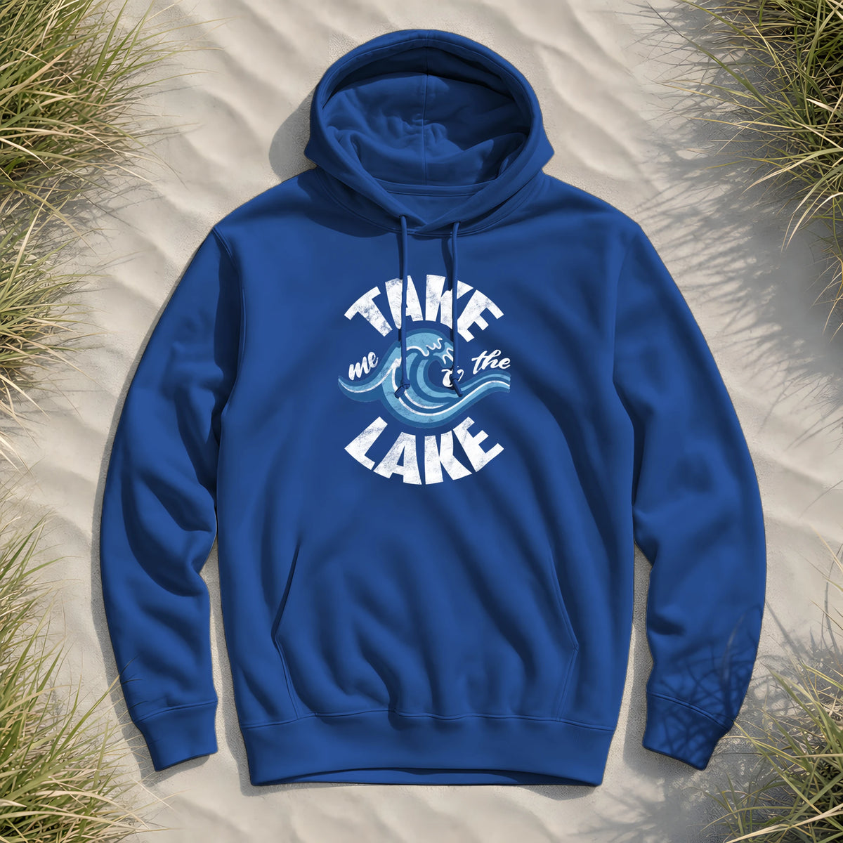 Take me to the Lake - Herren Bio Hoodie - Royal Blue - Küstenmode von Kiebitzdelle