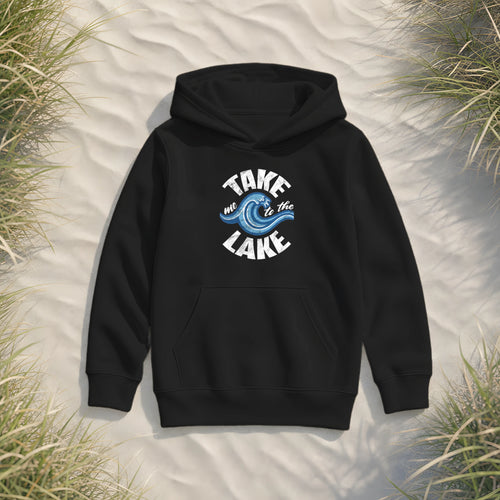 Take me to the Lake - Kinder Bio Hoodie - Black - Küstenmode von Kiebitzdelle