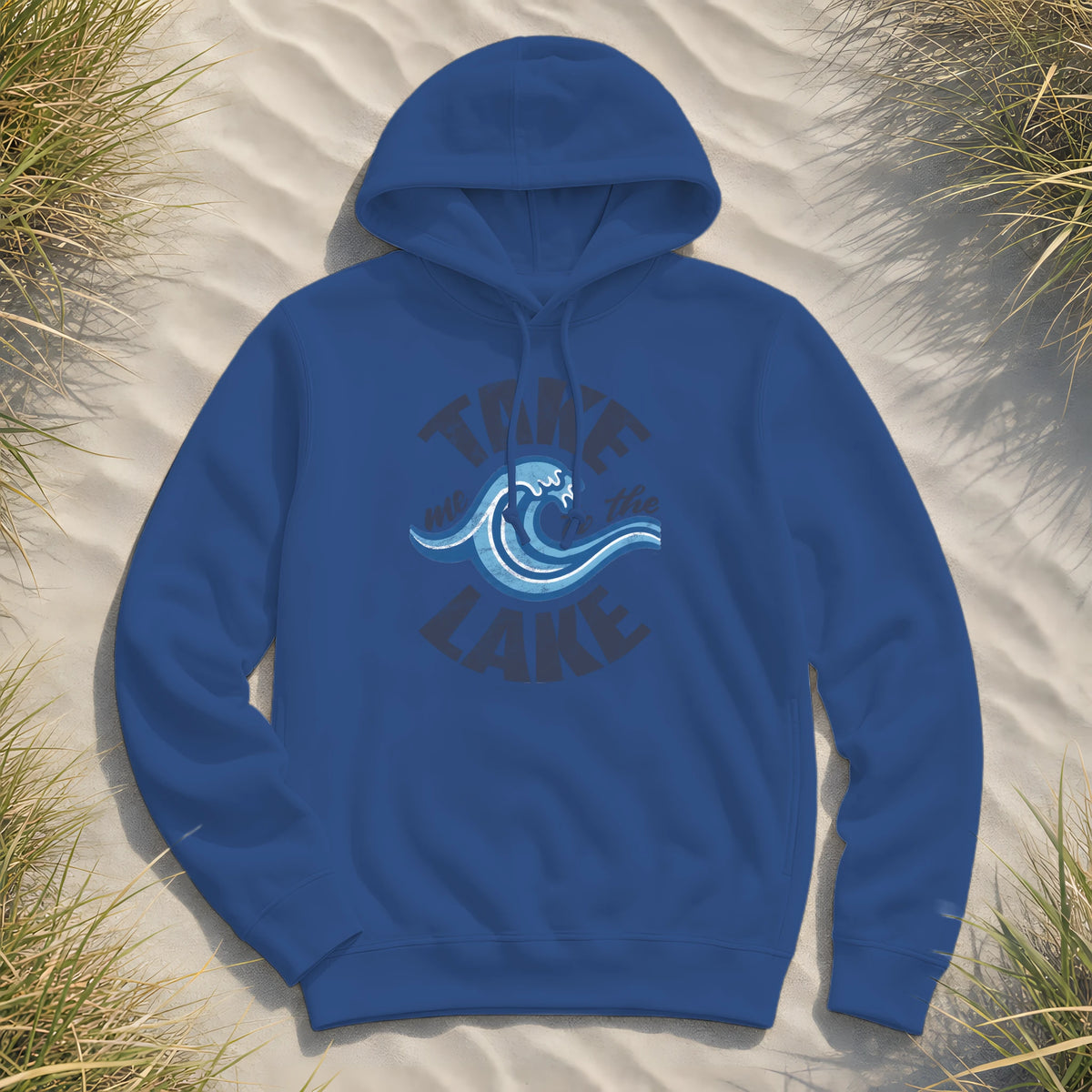Take me to the Lake - Damen Bio Hoodie - Royal Blue - Küstenmode von Kiebitzdelle