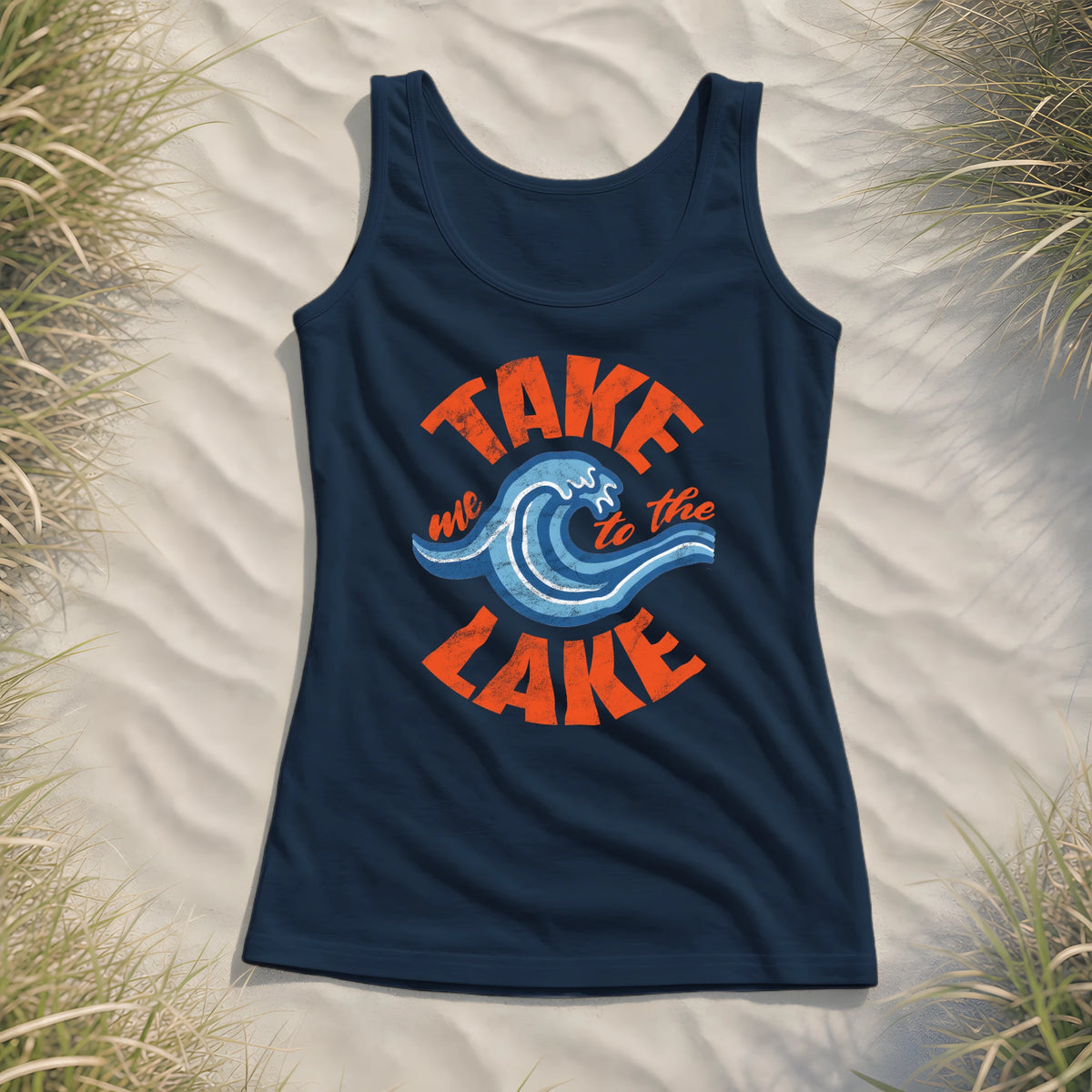 Take me to the Lake - Damen Tank-Top - Navy - Küstenmode von Kiebitzdelle