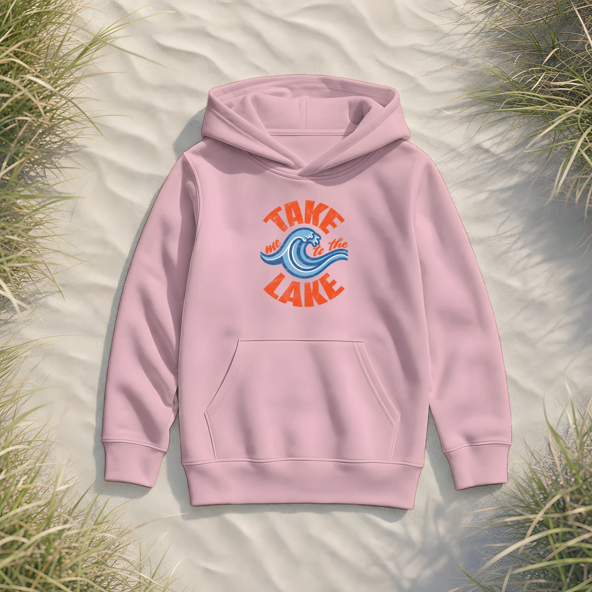 Take me to the Lake - Kinder Bio Hoodie - Cotton Pink - Küstenmode von Kiebitzdelle