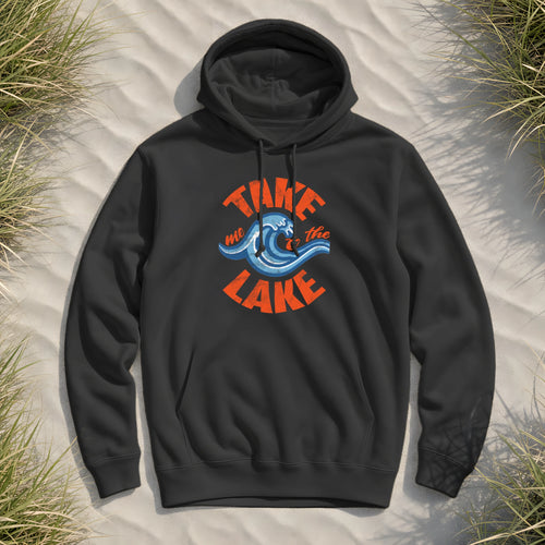 Take me to the Lake - Herren Bio Hoodie - Black Pure - Küstenmode von Kiebitzdelle