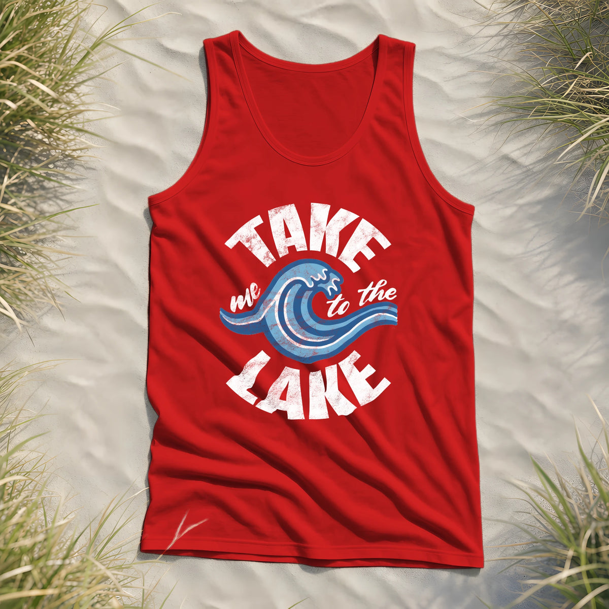 Take me to the Lake - Herren Tank-Top - Red - Küstenmode von Kiebitzdelle