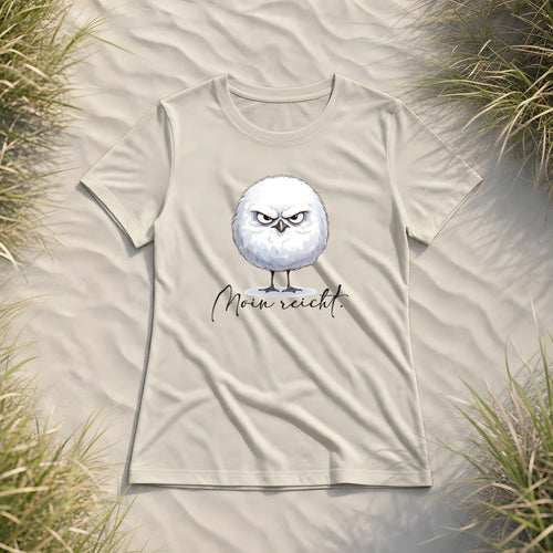 Moin reicht - Grimmige runde Möwe - Ladies Organic Shirt - Natural Raw - Küstenmode von Kiebitzdelle