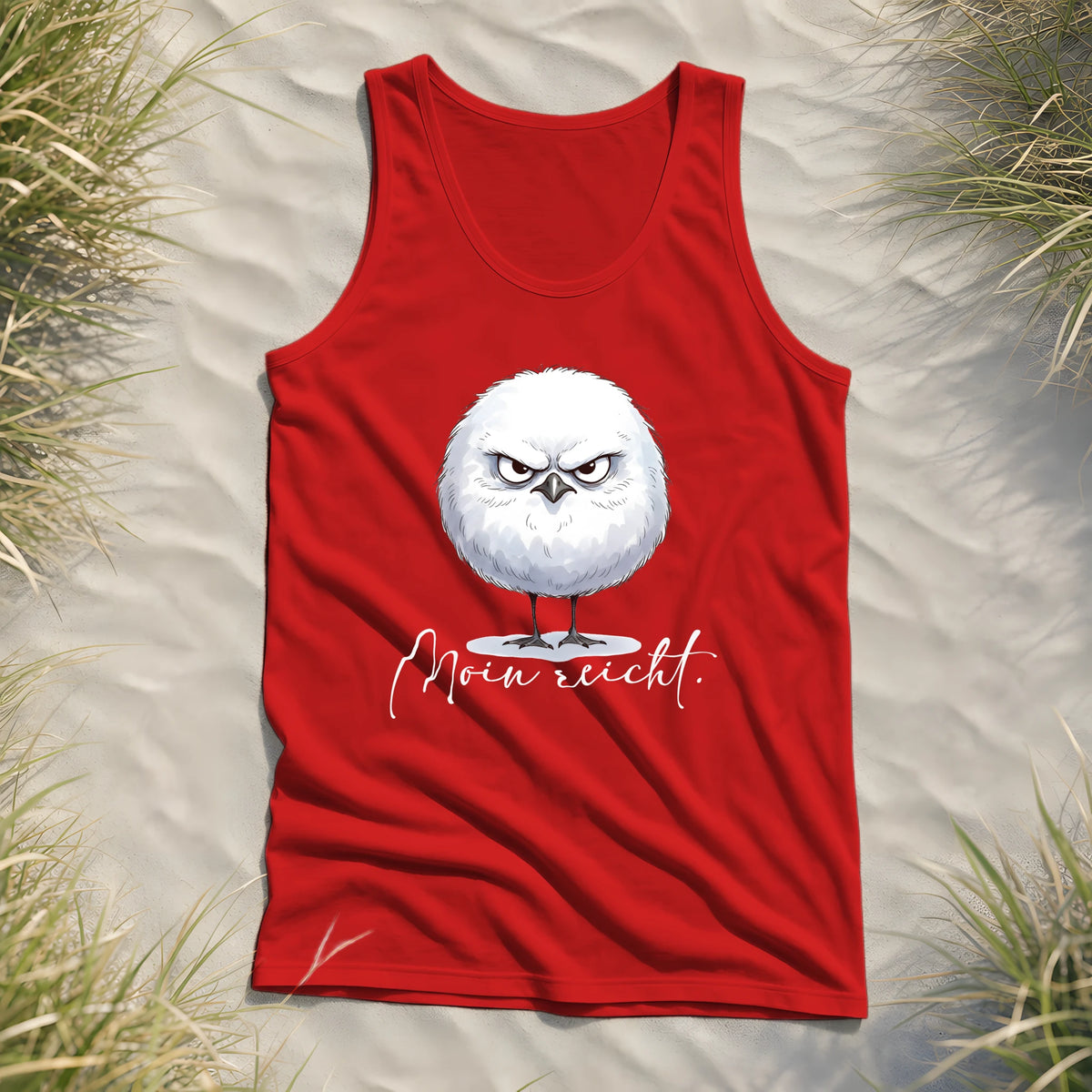 Moin reicht - Grimmige runde Möwe - Tank-Top - Red - Küstenmode von Kiebitzdelle