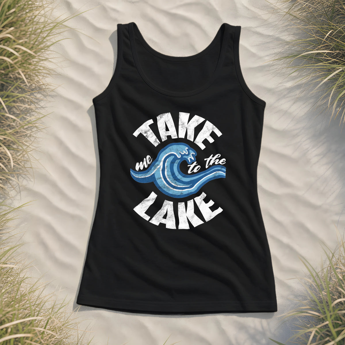Take me to the Lake - Damen Tank-Top - Black - Küstenmode von Kiebitzdelle