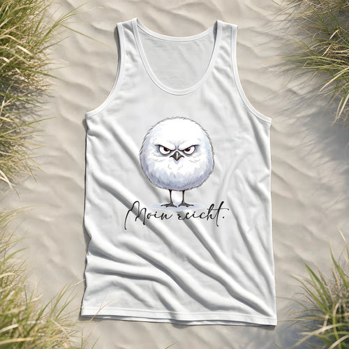Moin reicht - Grimmige runde Möwe - Tank-Top - White - Küstenmode von Kiebitzdelle