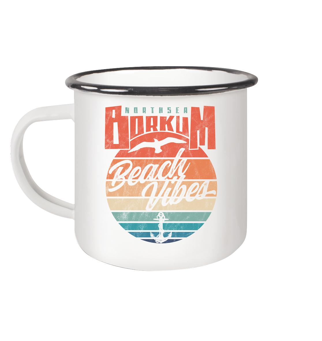 Borkum Beach Vibes - Emaille Becher - Kiebitzdelle