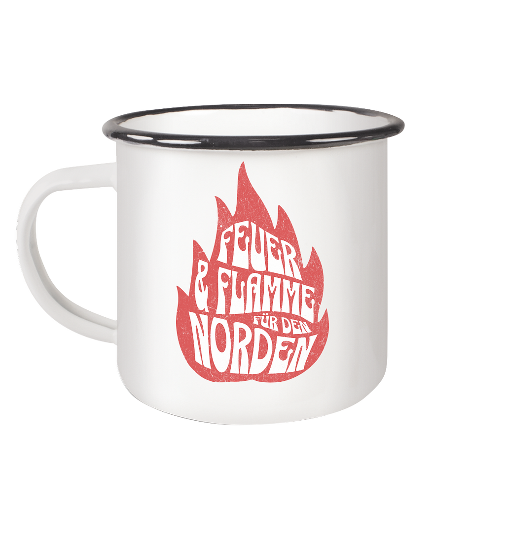 Feuer und Flamme für den Norden - Emaille Becher - Kiebitzdelle
