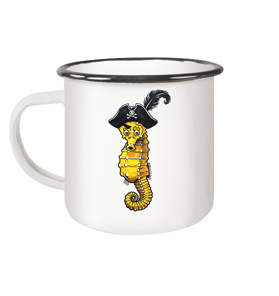 Seepferdchen Seeräuber Pirat - Emaille Becher - Kiebitzdelle