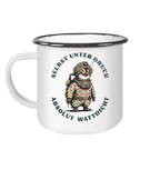 Wattdicht Pinguin Taucher mit lustigem Spruch - Emaille Becher - Kiebitzdelle