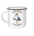 Mein Anker am Morgen Kaffee Möwe - Emaille Becher - Kiebitzdelle