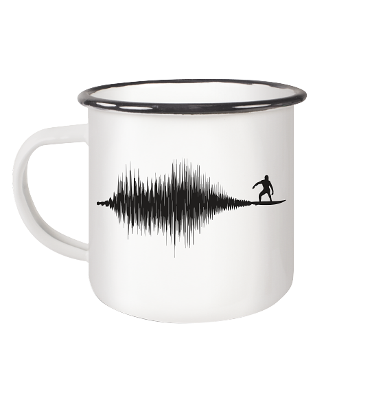Soundwave Schallewelle Surfer Equilizer - Emaille Becher - Kiebitzdelle