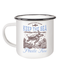 Keep the Sea Plastic Free Umweltschutz Spruch - Emaille Becher - Kiebitzdelle