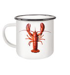 Roter Hummer - Emaille Becher in White - Studio Ansicht - Kiebitzdelle