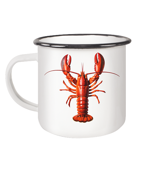 Roter Hummer - Emaille Becher