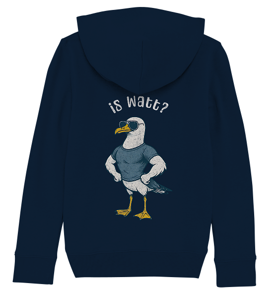 Is Watt Starke Möwe mit lustigem Spruch - Kinder Bio Hoodie - Kiebitzdelle