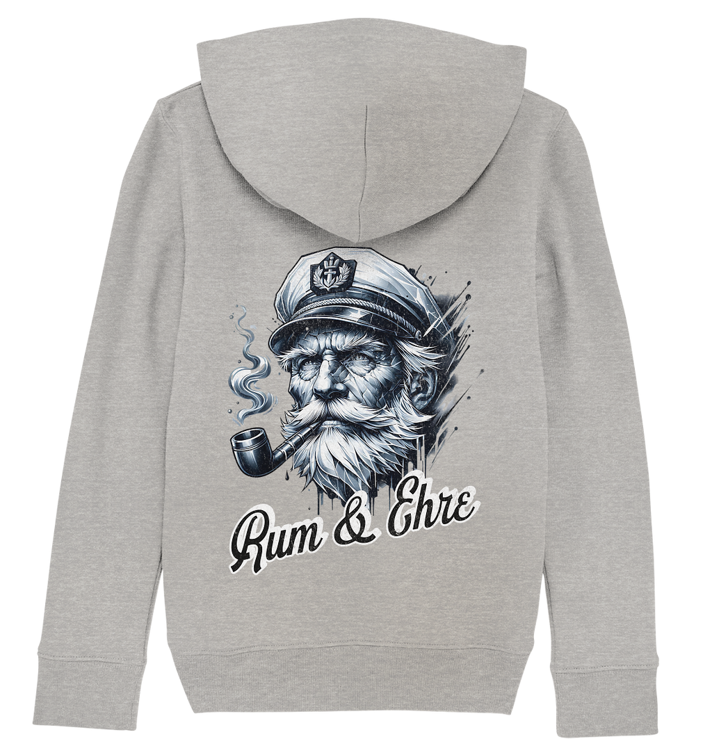 Rum und Ehre Kapitän - Kinder Bio Hoodie - Kiebitzdelle