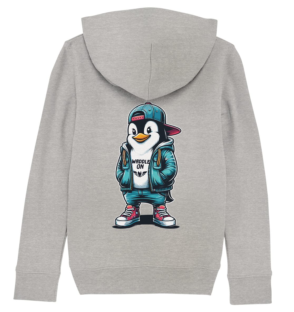 Hipster Pinguin Waddle On - Kinder Bio Hoodie - Kiebitzdelle