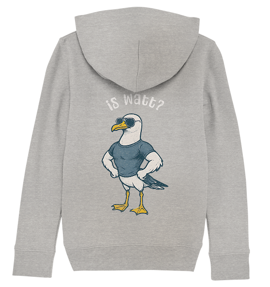Is Watt Starke Möwe mit lustigem Spruch - Kinder Bio Hoodie