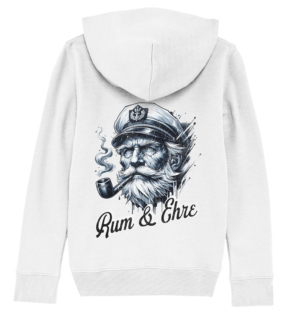 Rum und Ehre Kapitän - Kinder Bio Hoodie - Kiebitzdelle