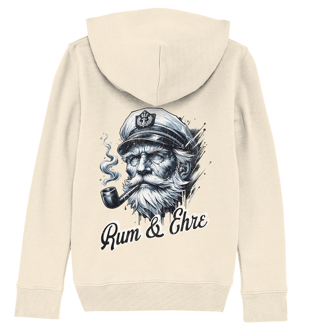 Rum und Ehre Kapitän - Kinder Bio Hoodie - Kiebitzdelle