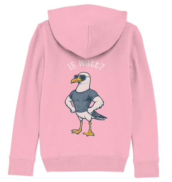 Is Watt Starke Möwe mit lustigem Spruch - Kinder Bio Hoodie